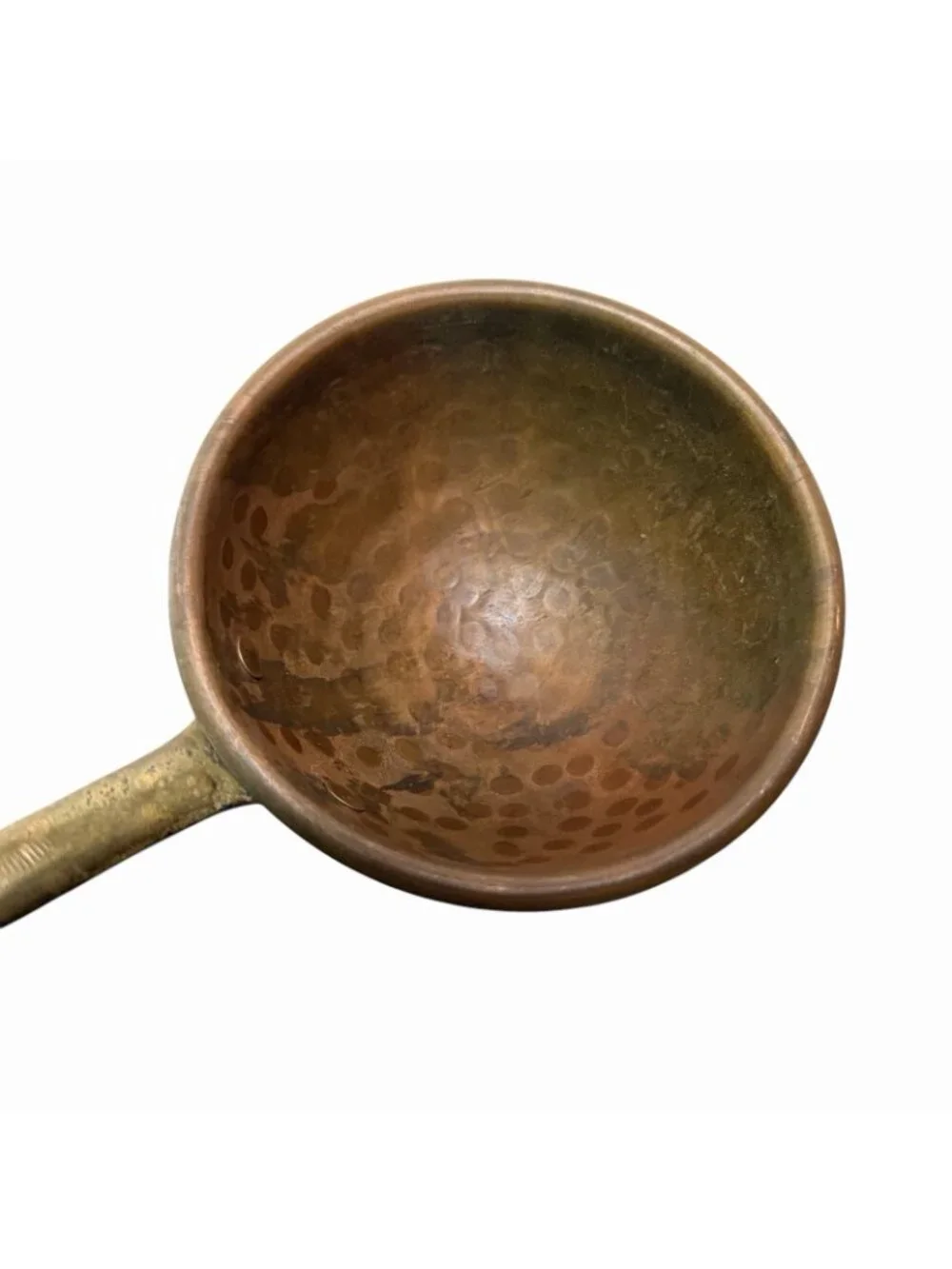 Vintage Hammered Copper Serving Ladle Brass Handle 11”